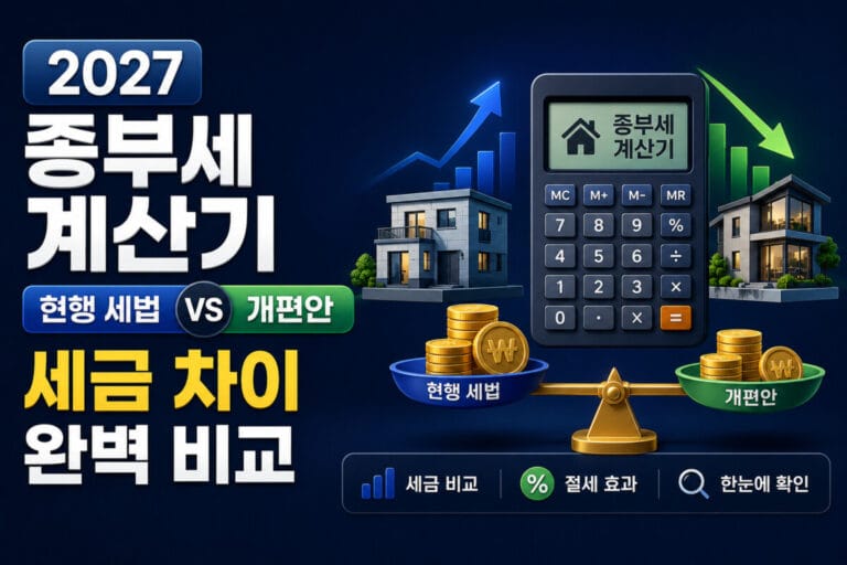 2027 종부세 계산기: 현행 세법 vs 개편안 세금 차이 완벽 비교