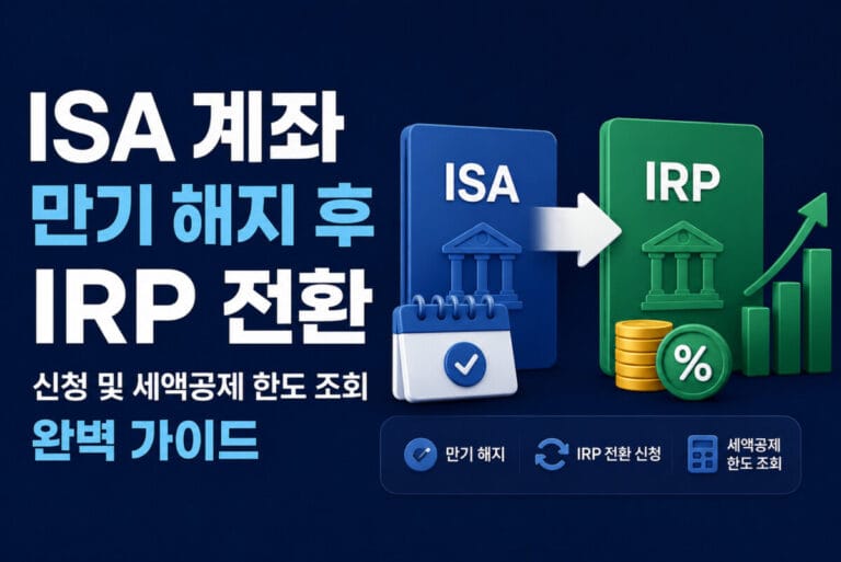 ISA 계좌 만기 해지 후 IRP 전환 신청 및 세액공제 한도 조회 완벽 가이드