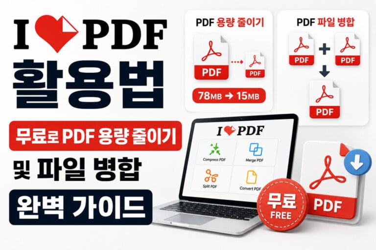 iLovePDF 활용법: 무료로 PDF 용량 줄이기 및 파일 병합 완벽 가이드