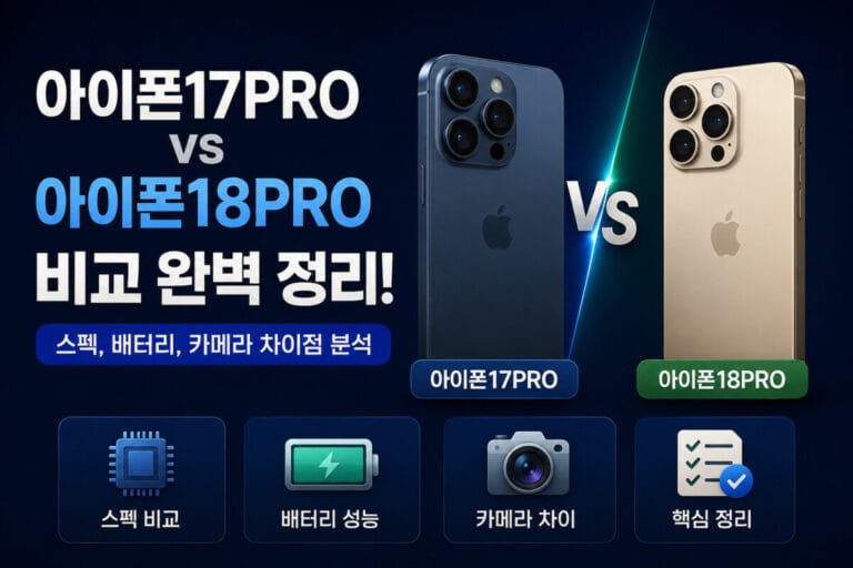 아이폰17PRO 아이폰18PRO 비교 완벽 정리: 스펙, 배터리, 카메라 차이점 분석
