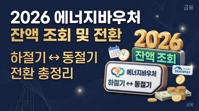 2026 에너지바우처 잔액 조회 및 하절기 동절기 전환 총정리