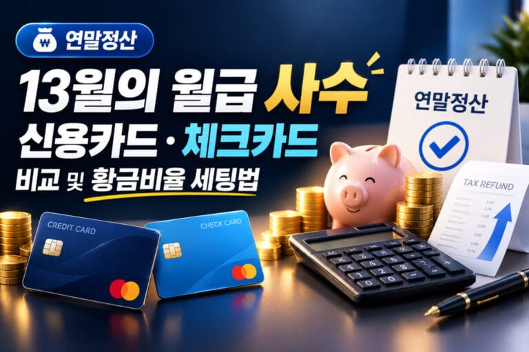 연말정산 13월의 월급 사수: 신용카드 체크카드 연말정산 비교 및 황금비율 세팅법