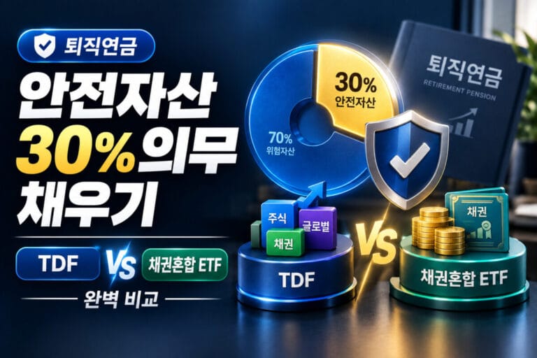 퇴직연금 안전자산 30% 의무 채우기: TDF vs 채권혼합 ETF 완벽 비교