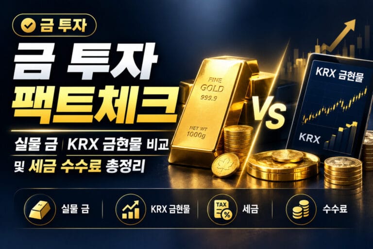 금 투자 팩트체크: 실물 금 KRX 금현물 비교 및 세금 수수료 총정리