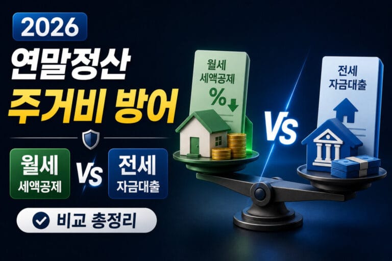 2026 연말정산 주거비 방어: 월세 세액공제 전세자금대출 비교 총정리