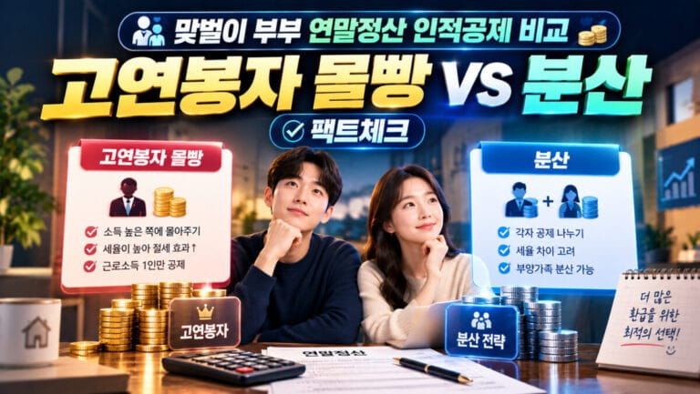 맞벌이 부부 연말정산 인적공제 비교: 고연봉자 몰빵 vs 분산 팩트체크