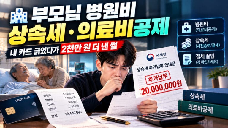 부모님 병원비 상속세 의료비공제: 내 카드 긁었다가 2천만 원 더 낸 썰