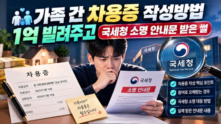 가족 간 차용증 작성방법: 1억 빌려주고 국세청 소명 안내문 받은 썰