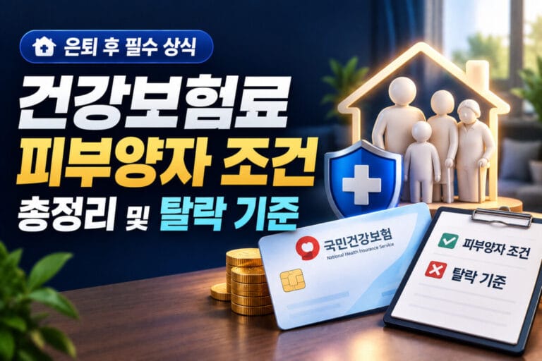 은퇴 후 필수 상식: 건강보험료 피부양자 조건 총정리 및 탈락 기준